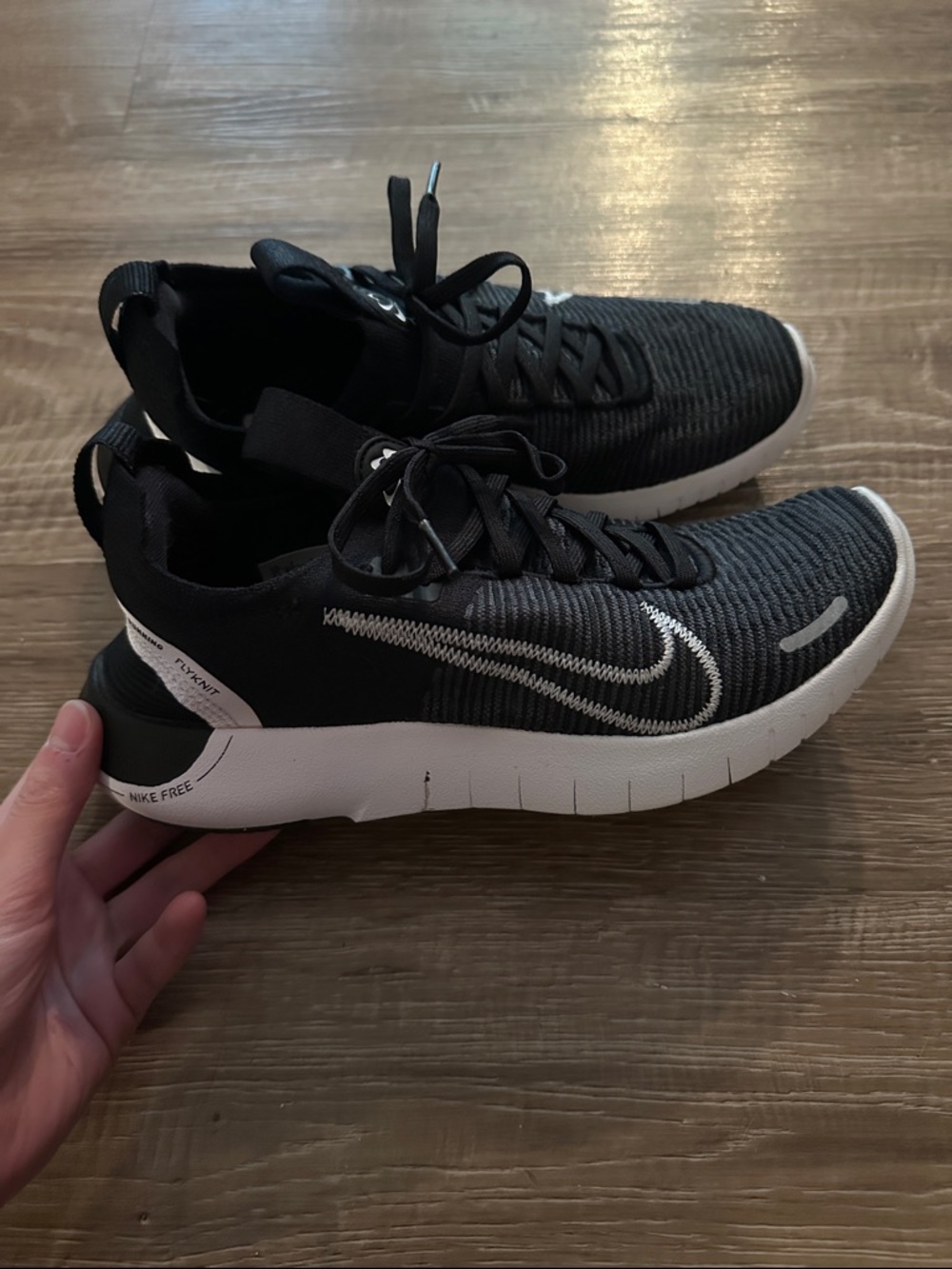 Nike Black & White Knit Running Sneakers
